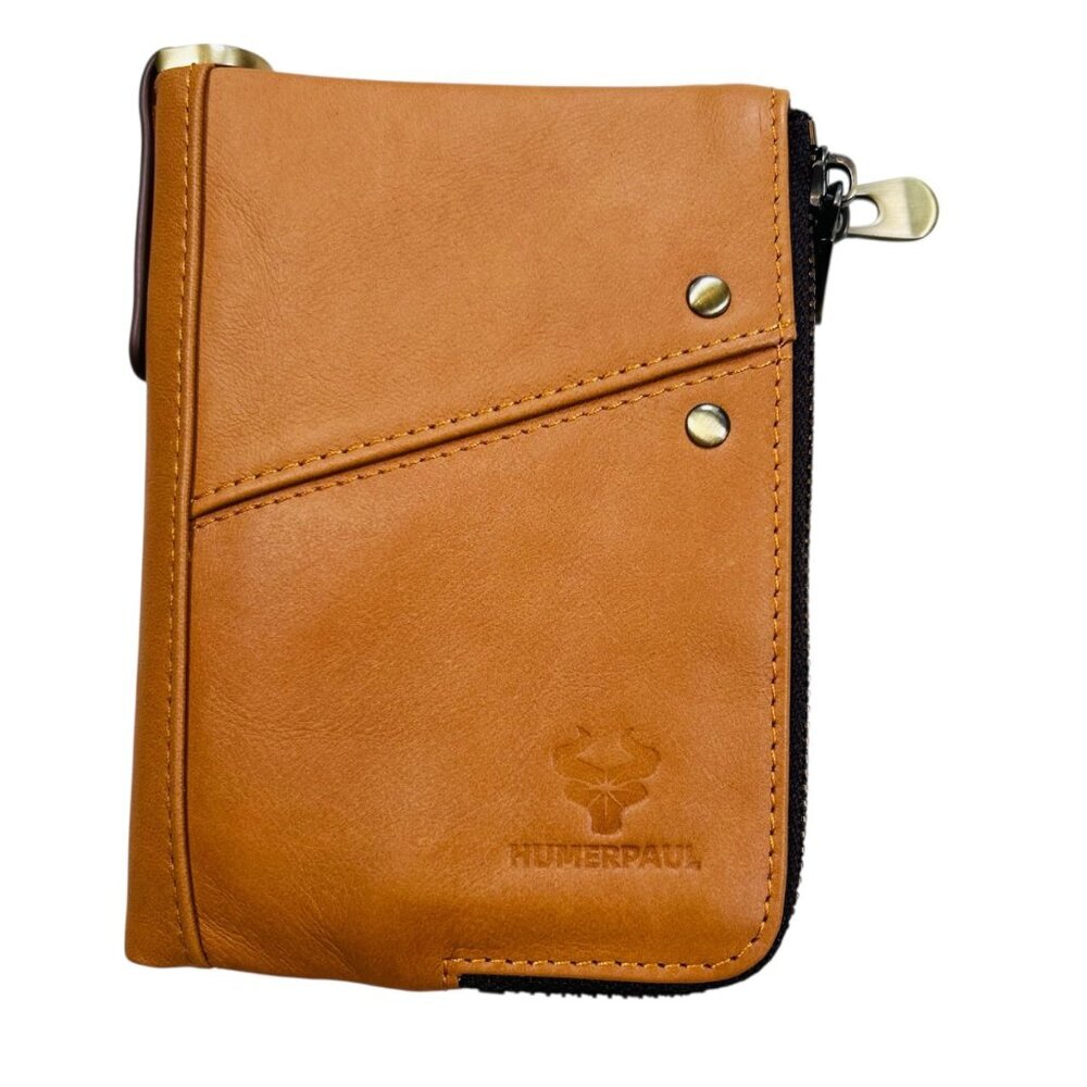 Humerpaul Tan Wallet Leather Organization Bifold Neutral Accessory